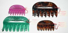Helfrance Hair Claw Toothed Curved Rounded Ornate Style Jaw Clip Made in France
