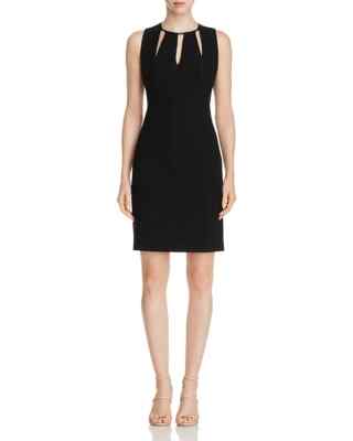 EUC Elie Tahari Jerma black cut out  sleeveless black Sheath Dress womens 6