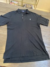 Polo Golf Cotton Shirt Black Size Medium
