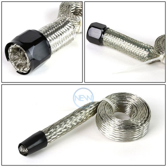 BRAIDED STAINLESS STEEL SLEEVE HEAT SHIELD RADIATOR OIL/FUEL LINE HOSE BLACK eBay