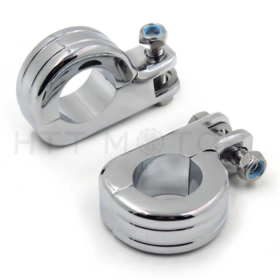 Kit de montaje de clavija de pie de carretera de 1,25" para barras de motor Harley Touring Road King nuevo Foto 3 de 4