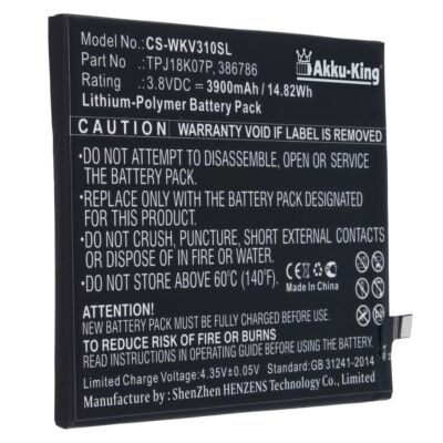 Akku für Wiko View 3 / View 3 Pro Y80 - TPJ18K07P TPJ19H03 - 3900mAh Li-Polymer
