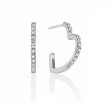 Orecchini Miluna Donna Argento Cuore Diamanti Taglio Brillante 0,03ct _ERD2644