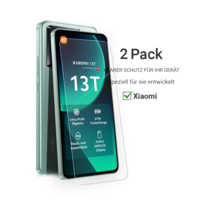 2X Schutzglas Glasfolie für Xiaomi 13T / 13T Pro 5G Panzerfolie Display Glas 9H
