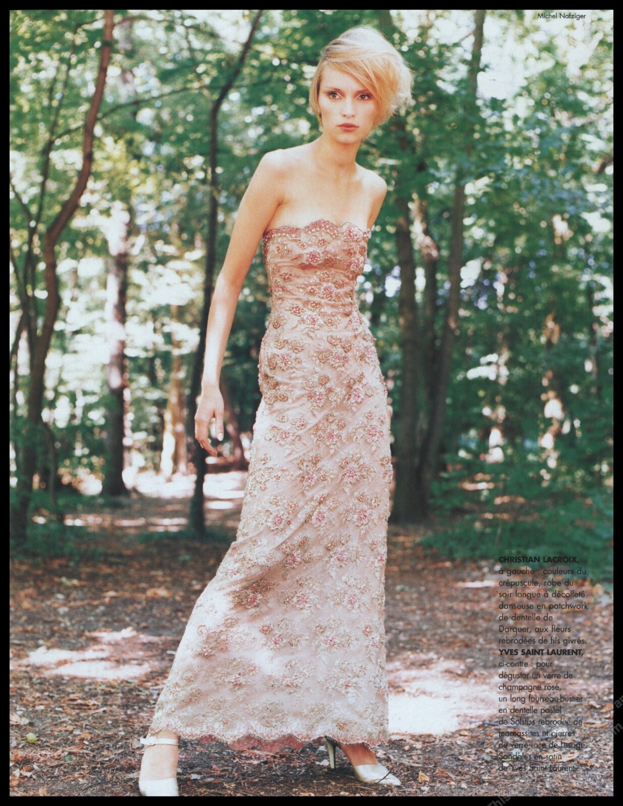 SAINT LAURENT Scarpe con tacco alto anni 90 YSL stampa rivista pubblicità donna moda gambe lunghe 1pg