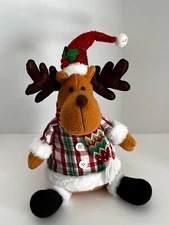 Christmas Plush Sitting Moose NWT 12"