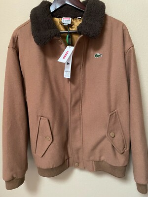lacoste wool bomber jacket