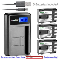 Kastar Battery LCD Charger for Canon NB-2L NB-2LH & Canon IXY DVM3 IXY DV5 MV5i
