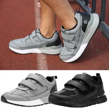 FitVille Mens Diabetic Shoes Wide Walking Slip-on Sneakers w/ Adjustable Closure