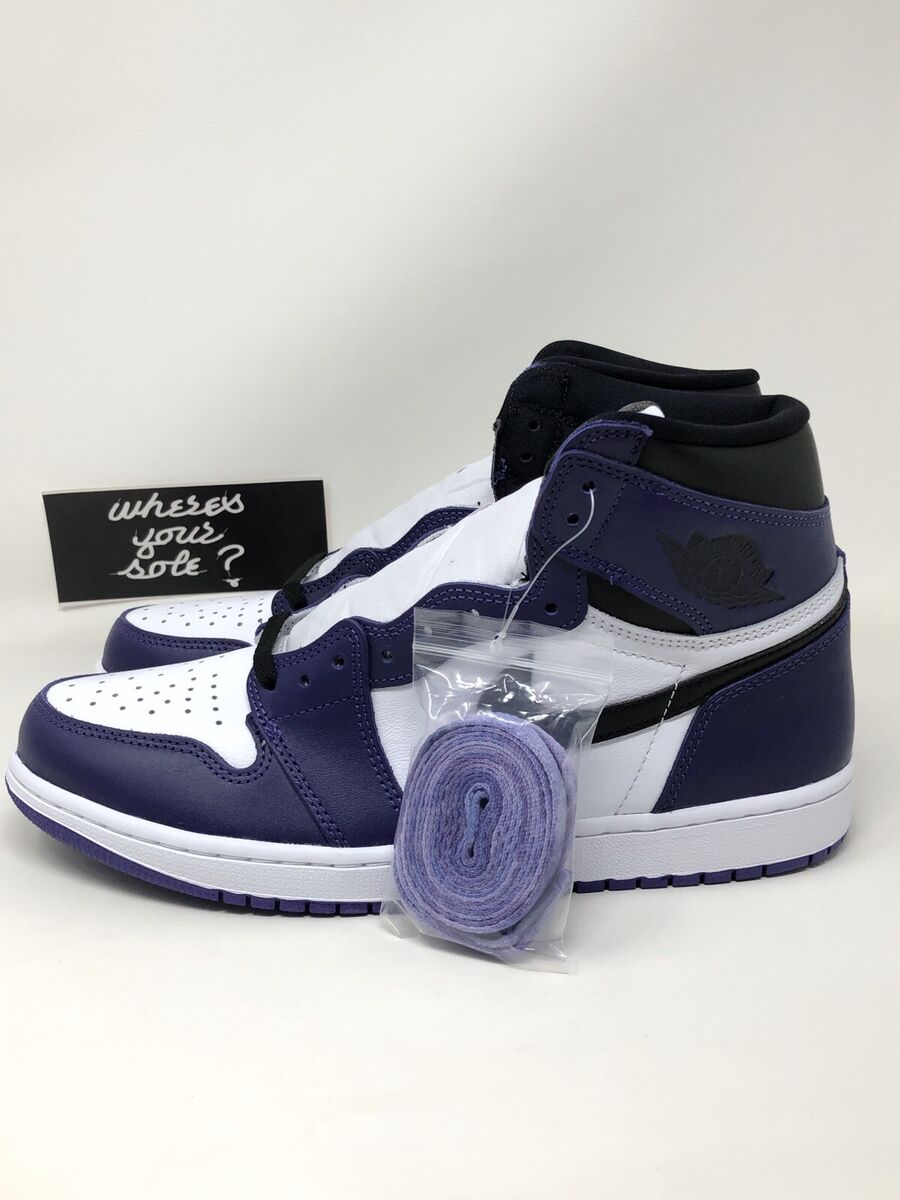 Nike Air Jordan 1 One Court Purple White 2.0 Size 10.5 High Nike Air Jordan 1 One Court Purple White 2.0 Size 10.5 High