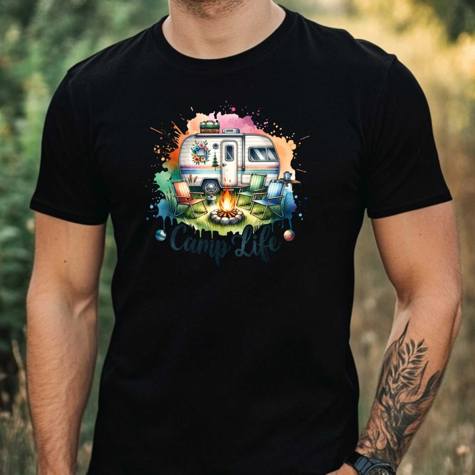 Mens Camping Theme Cotton T-Shirt Size XS to 5XL
Opens in a new window or tab