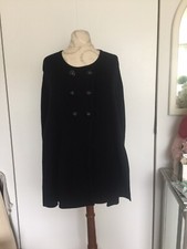 NEW BANANA REPUBLIC WOMEN MERINO WOOL BLACK CAPE PONCHO SZ XS/S