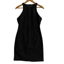 Zara Basic Dress Size S Black High Neck Lined Sleeveless Work Formal