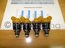 4x Subaru Yellow Side Feed 550cc 555cc Fuel Injectors: Flow Tested & Cleaned