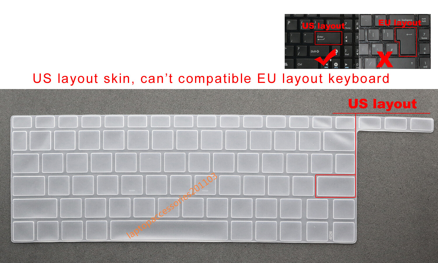 US Keyboard Skin Cover for 14