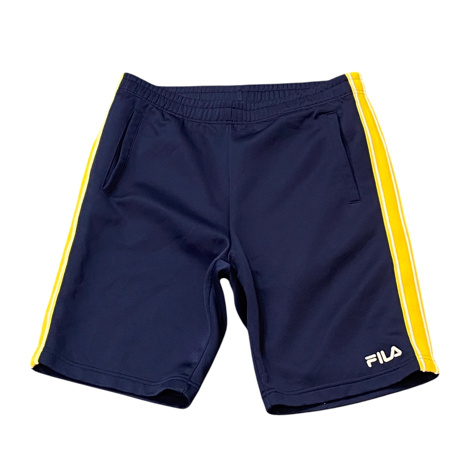 FILA pantaloncino uomo 32W blu logo spellout elastico in vita coulisse vestibilità atletica