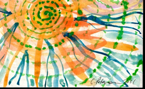 Sun is Out 2011 : Fine ART Watercolor Painting : ABSTRACT : Original : Signed - Picture 6 of 12