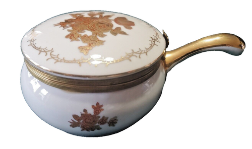 Vintage Andrea Sadek 1960's Porcelain and Brass Silent Butler With Gold Trim - Picture 4 of 10