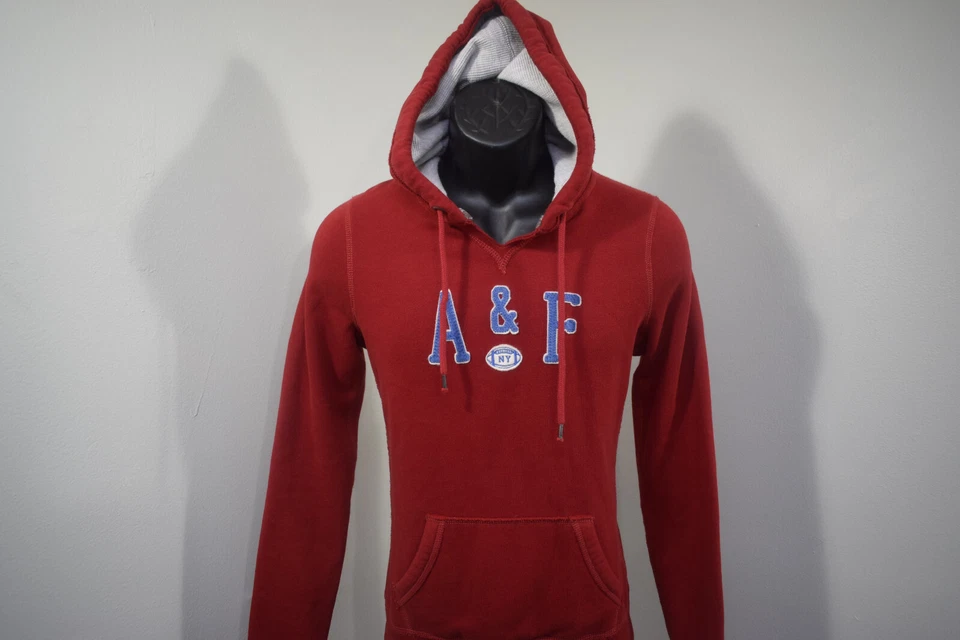 Abercrombie & Fitch толстовка с капюшоном красный хлопок смесь пуловер свитер женщин большой - Изображение 2 из 4