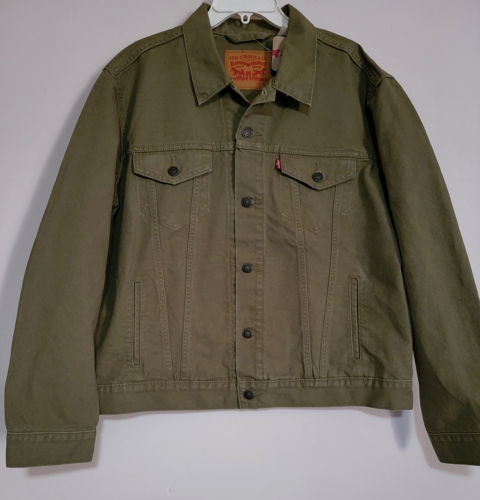 Levi's Trucker Jean Denim Jacket Olive Green Men's Size Large. 196099233327  | eBay