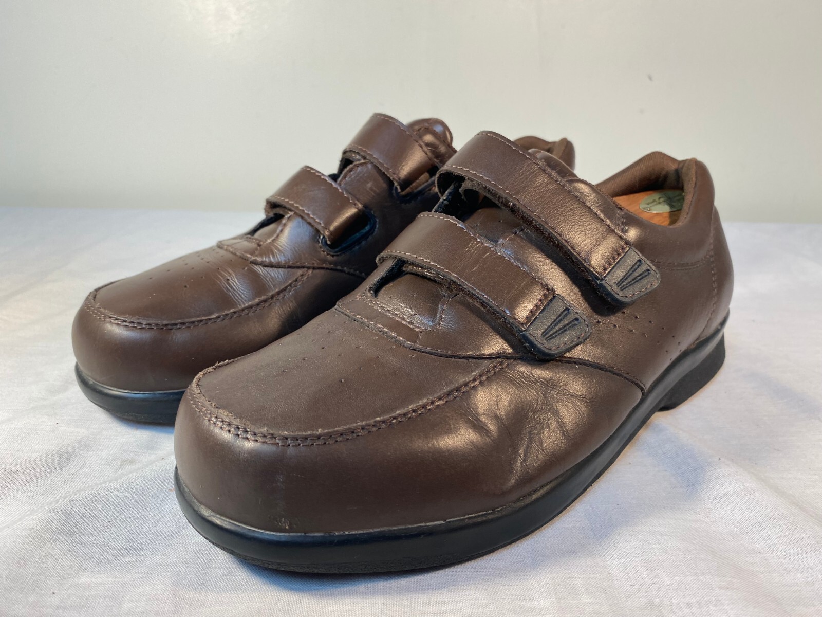 KEEN Propet Vista Strap Scarpe Uomo Pelle Marrone Diabetico Comfort Taglia 10 5