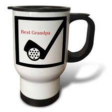 3dRose Grandpa n Golf 14oz Stainless Steel Travel Mug