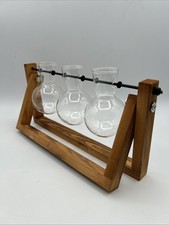 Trio Propagation Station with Wooden Stand, Plant Gift Stylish Plant Decor Glass