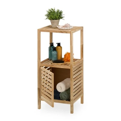 Badezimmerregal Standregal Küchenregal Holzregal Badmöbel Walnuss 2 Ablagen - Bild 1 von 4