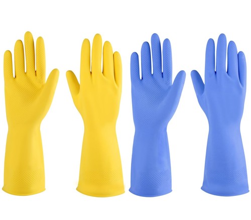 Rubber gloves dishwashing 2 Pairs for Kitchen,Cleaning gloves for household R...