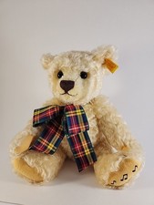 Steiff Ludwig Musical Bear Jointed Mohair Plaid 'Teddy Bears Picnic' 661686