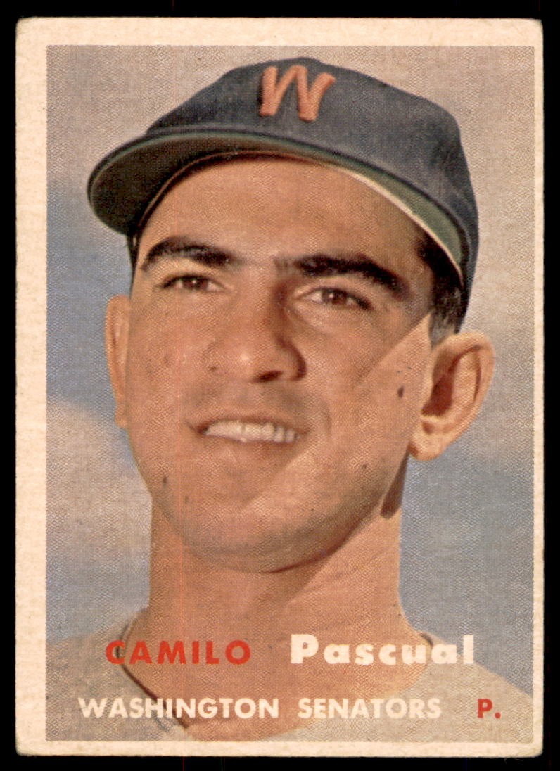 1957 Topps #211  CAMILO PASCUAL   Washington Senators   VG-VGEX