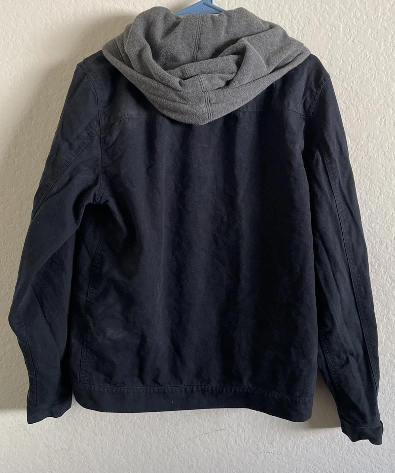 Chaqueta VANS ALGODÓN CAQUI NEGRO CON SUDADERA CON CAPUCHA GRIS INFORMAL ABOTONADA Talla Mediana Foto 3 de 4