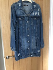 Denim Jacket Cherry Koko & Misspap Size 12 Oversized Distressed  Exc. Condition