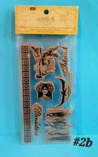 RETIRED GRAPHIC 45 RARE TROPICAL TRAVELOGUE PARADISE SCRAPBOOK CLING STAMPS #2b