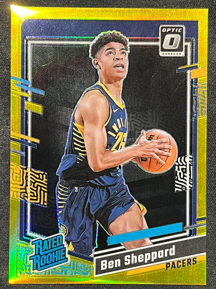 Ben Sheppard 2023-24 Panini Donruss Optic 09/10 Gold Rated Rookie RC Pacers #221