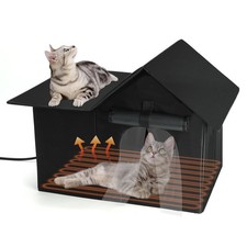 Large Heated Cat House for Outside, Outdoor Cat House Weatherproof for Winter...