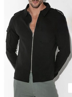 Code 22 Black Cargo Zip Over Shirt Mens Sz. XL NWT
