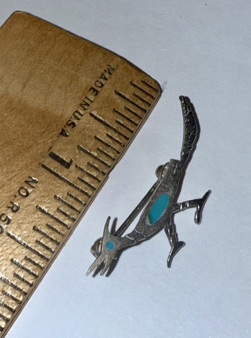 Native American Solid Sterling Silver Turquoise I… - image 4