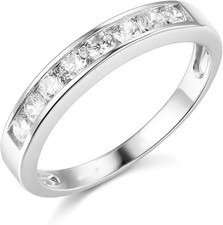 1.50Ct Lab-Created Diamond Round Wedding Anniversary 14K White Gold FN Band Ring