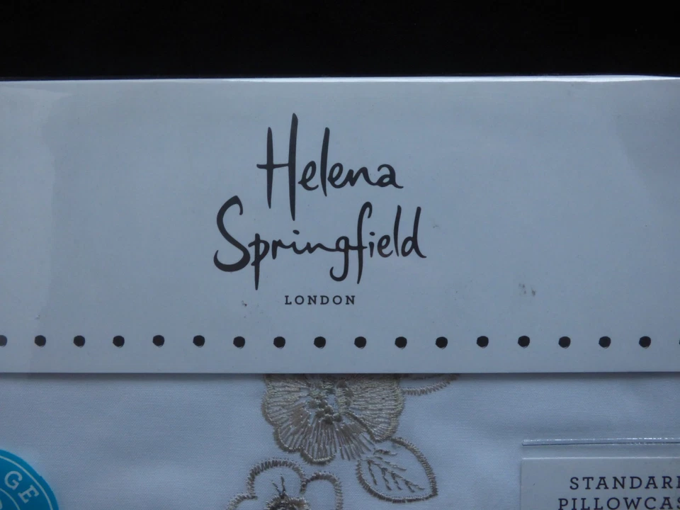 BEDECK. Helena Springfield Range. Standard Embossed Pillow Case. Floral on Fawn - Image 3 of 4
