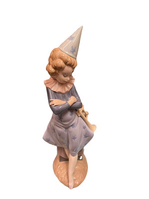 Llardo L-5060G Girl Clown With Trumpet Figurine In Box Retired 
