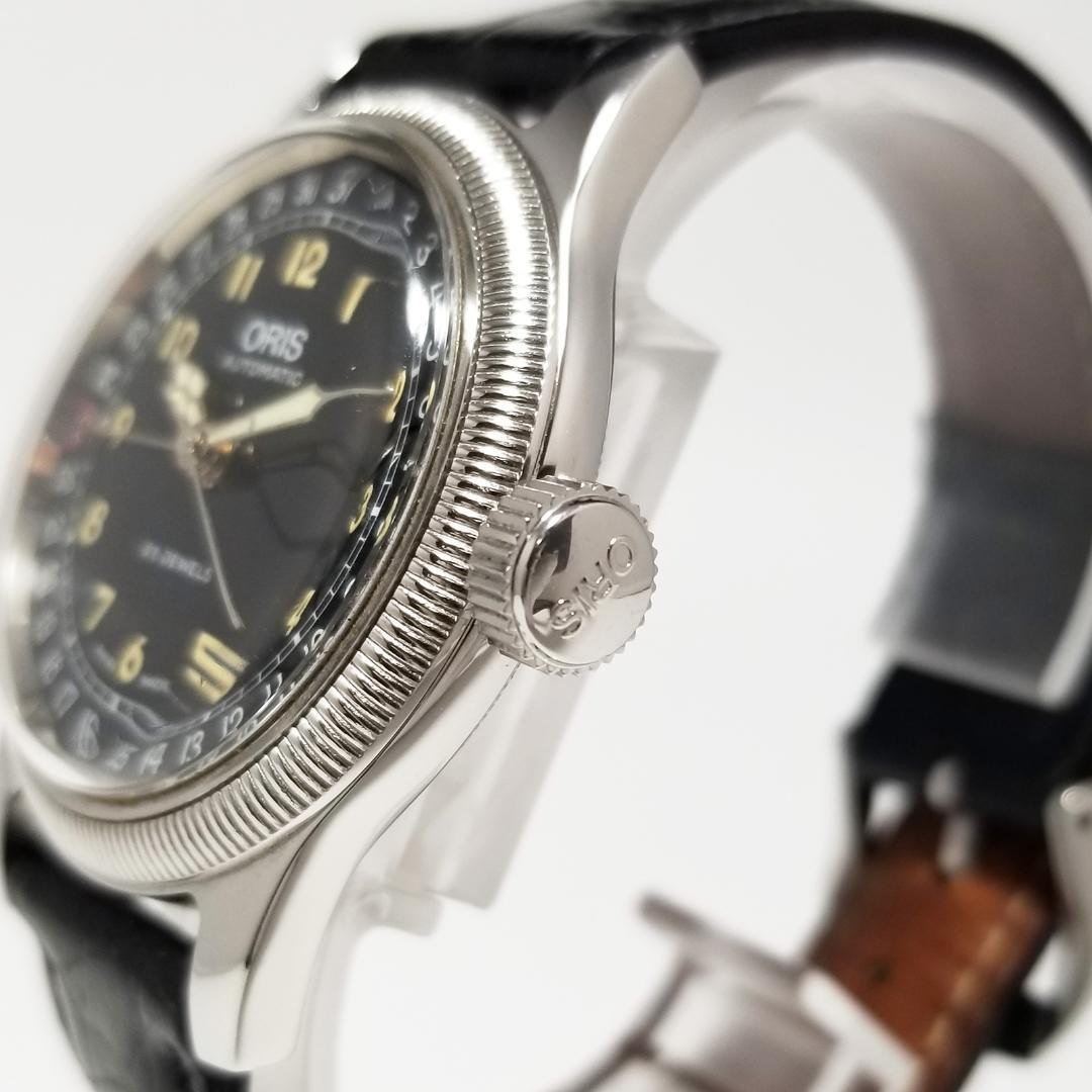 Oris Automatic Pointer Date 7463 Black Dial Vinta… - image 6