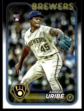 Abner Uribe 2024 Topps Series One 1 Rookie RC Card #310 Milwaukee Brewers. rookie card picture
