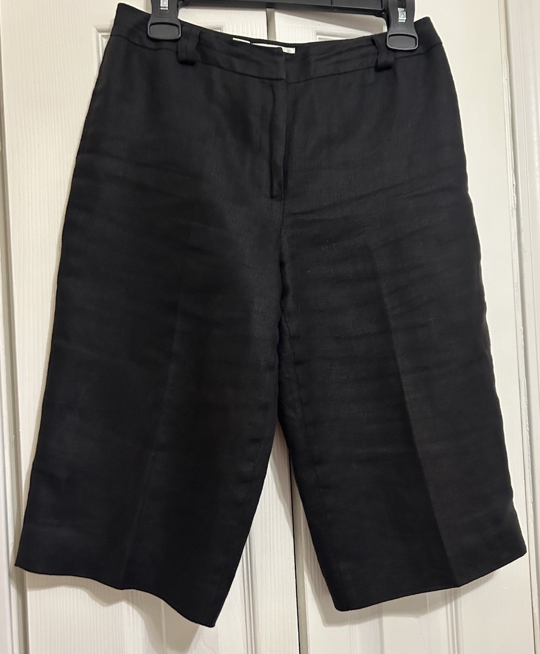 Talbots Bermuda Black Linen Shorts Petites Women's Size 4