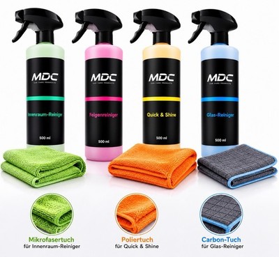 MDC Car Care premium Pflegeset Felgen/Glas/Innen/Lackreiniger 500ml