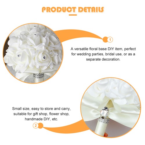 Bridal Bouquet White Roses Wedding Bride Bouquet Beautiful Wedding Bouquets ^ - Imagen 6 de 12