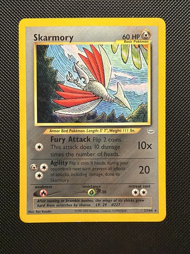 2000 Pokemon Skarmory Rare Neo Revelation 23/64 Unlimited Non Holo MP
