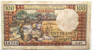 MADAGASCAR Billet de 100 FRANCS ND(1966) Pick 57 TB