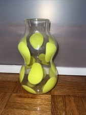 Blown Glass Pop Art Style Singed 2015 Yellow Art Glass Vase 