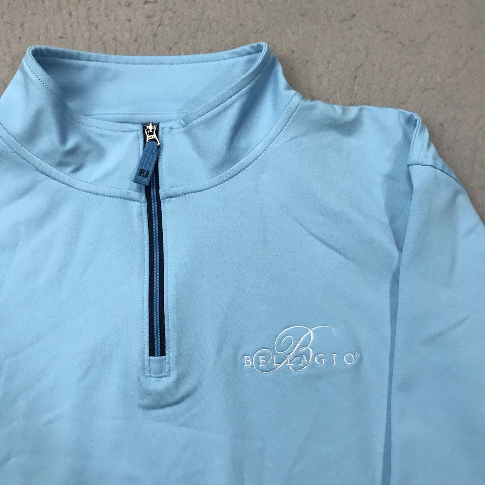 FootJoy Golf Jacket Mens Large Blue Bet MGM Bellagio 1/4 Zip TOUR ISSUE Logos - Image 2 of 4